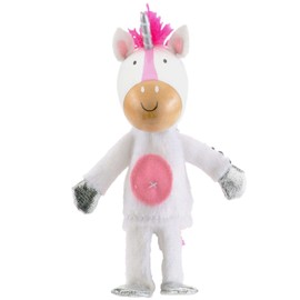 Fiesta Crafts Unicorn Finger Puppet for Kids – Fabric Interactive Unicorn Toy with Wooden Head for Role Play, Creativity & Sensory Skills - Gift for 3 Year Old Boys & Girls to 9 years old