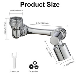 Ruayia Tap Extension, 1080° Extension Tap, Rotating Tap, Swivel Tap Attachment, Faucet Extender for Taps, Kitchen and Bathroom