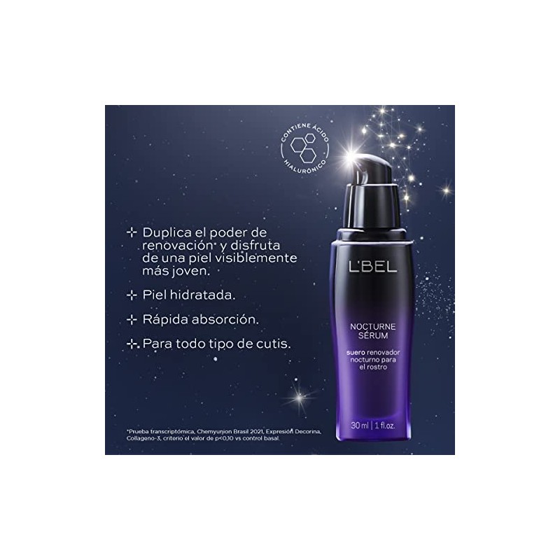 L'BEL - Nocturne Antiedad Concentrado Facial con Ácido Hialurónico 30