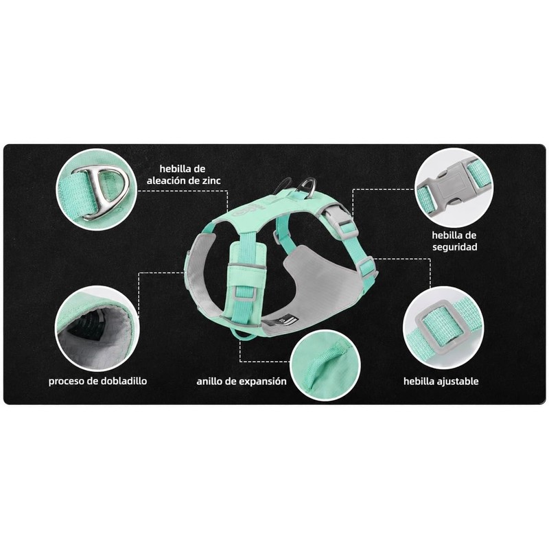 Arn?s/ Pechera para Perro ,arnes Ajustable Antitirones,arnes con Bandas Reflectantes,
