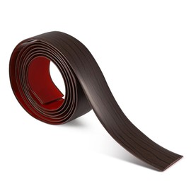 PAMISO 8Ft Floor Transition Strip, 2in Wide Self Adhesive Vinyl Threshold Strip for Joining Floor Gaps Wood Grain Design Tap (2in Wide, Walnut Coffee)