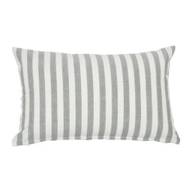Creative Co-Op Striped Cotton, Grey Lumbar Pillow Cover 12" x 20"