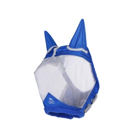 Harrison Howard CareMaster Horse Fly Mask UV Protective Fine Mesh with Extra Wool Soft Touch on Skin Champion Blue M