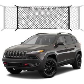Cargo Trunk Net Compatible with Jeep Cherokee Latitude Limited New 2024 2023 2022 2021 2020 2019 Upgraded Envelope Style Premier SUV Nylon Mesh Netting-Best Car Rear Netting & Organizers