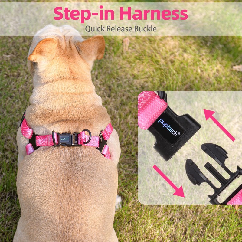 PUPTECK No Pull Dog Harness Soft Adjustable Basic Nylon Step
