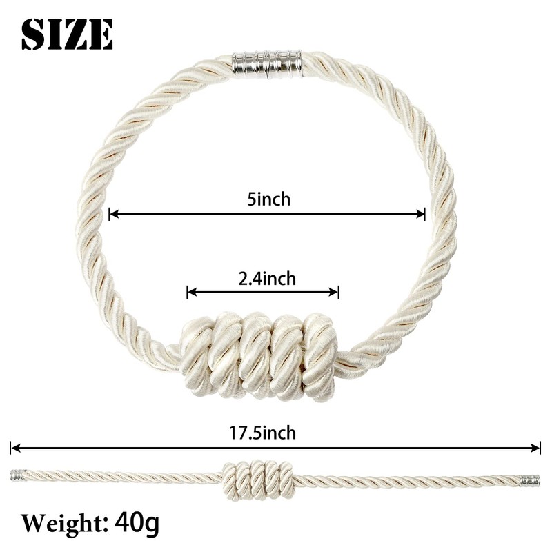 BEL AVENIR Magnetic Curtain Tiebacks, Decorative Drapery Holdbacks Modern Woven