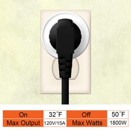 Zoblise Thermostatically Controlled Outlet: (3 PCS) Automatically Turn on Below 32℉, Turn Off Above 47℉, Thermostat Plug, Unnecessary to Turn Off Power Manually in Cold Winter Cube