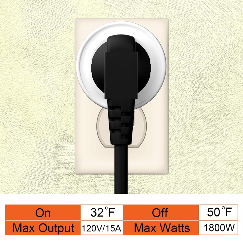 Zoblise Thermostatically Controlled Outlet: (3 PCS) Automatically Turn on Below