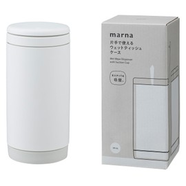 Marna W660W Wet Tissue Case (One Hand Acceptable), Airtight, Space Saving, Wet Sheet Case (Secured with Suction Cups), Roll, Vertical, White