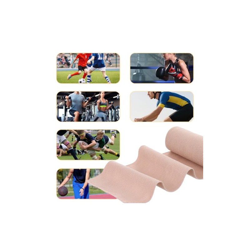 8 Pcs Reusable Compression Bandages with Clips, 5-15cm x 4.5M