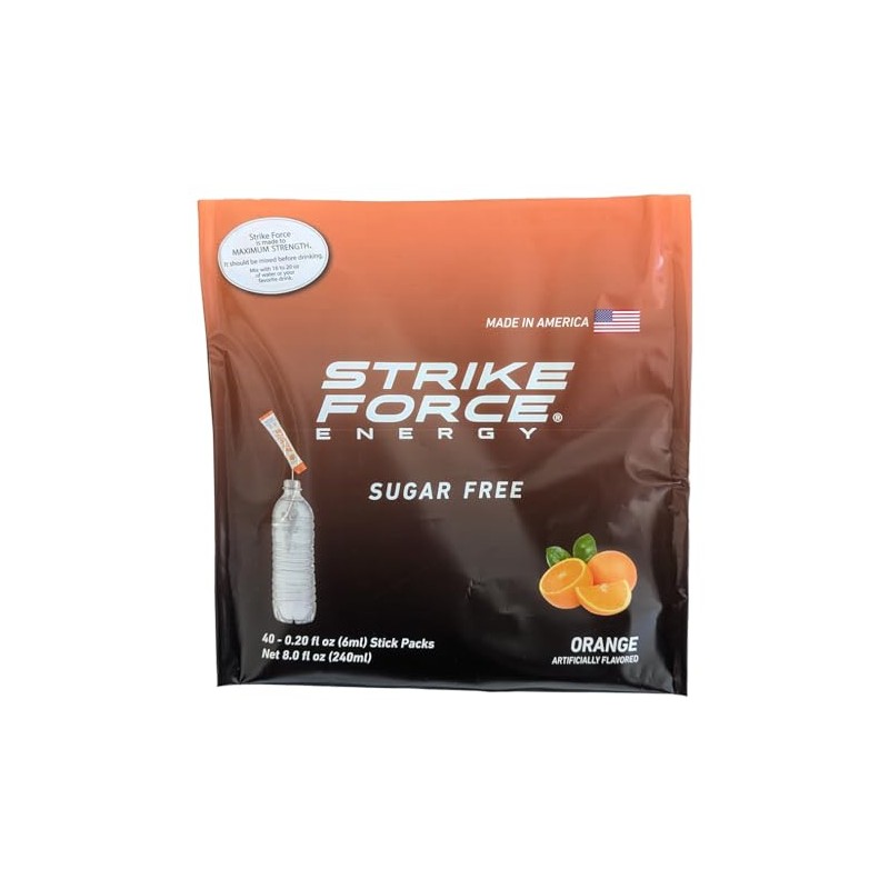 Strike Force Energy Drink Mix - Orange Flavor - Natural
