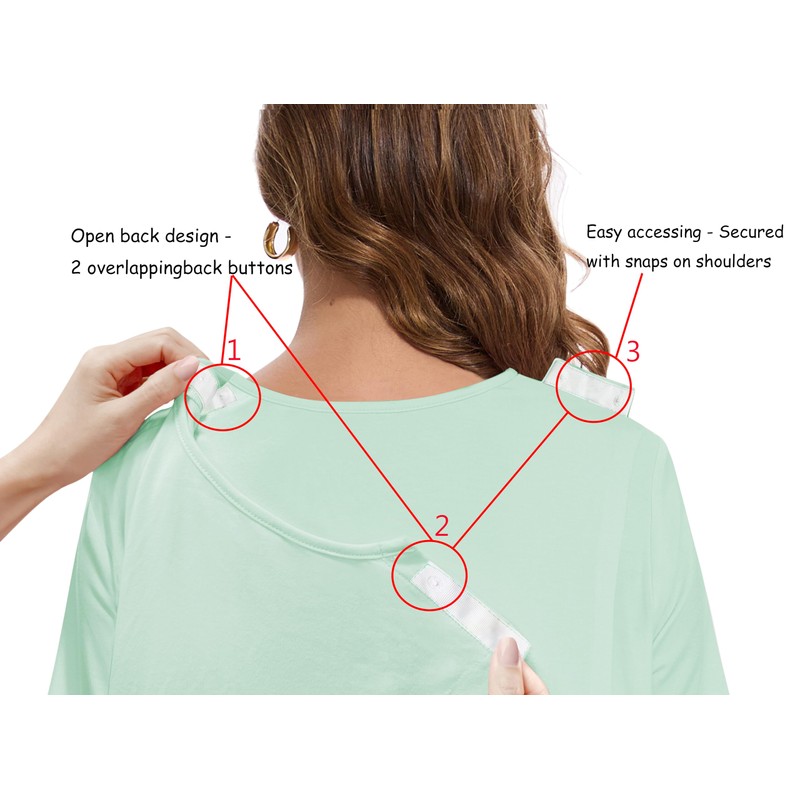 AVIIER 100% Cotton Hospital Gowns for Women Open Back Tear