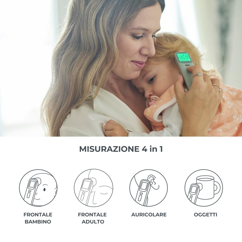Nuvita 2075 Termometro Digitale Frontale e Auricolare – Letture Veloci