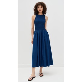 Madewell Women's The Melody Scoopback Smocked Midi Dress, Blue Moon, M
