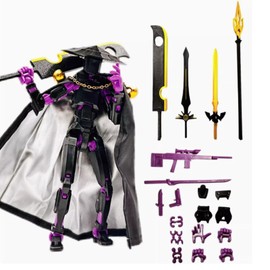 JNGTKL T13 Action Figure, 3D Printed Multi-Jointed Movable Titan 13 Action Figure, T13 Action Figure, For Game Lovers Desktop Decorations Action Figure (Black Purple)