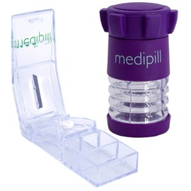 LOT-MED-BRM-CP - Pill Grinder and Press Cutter - Set - Crushes Medicines into Fine Powder - Accurately Cuts Small and Large Medicines - MEDIPILL