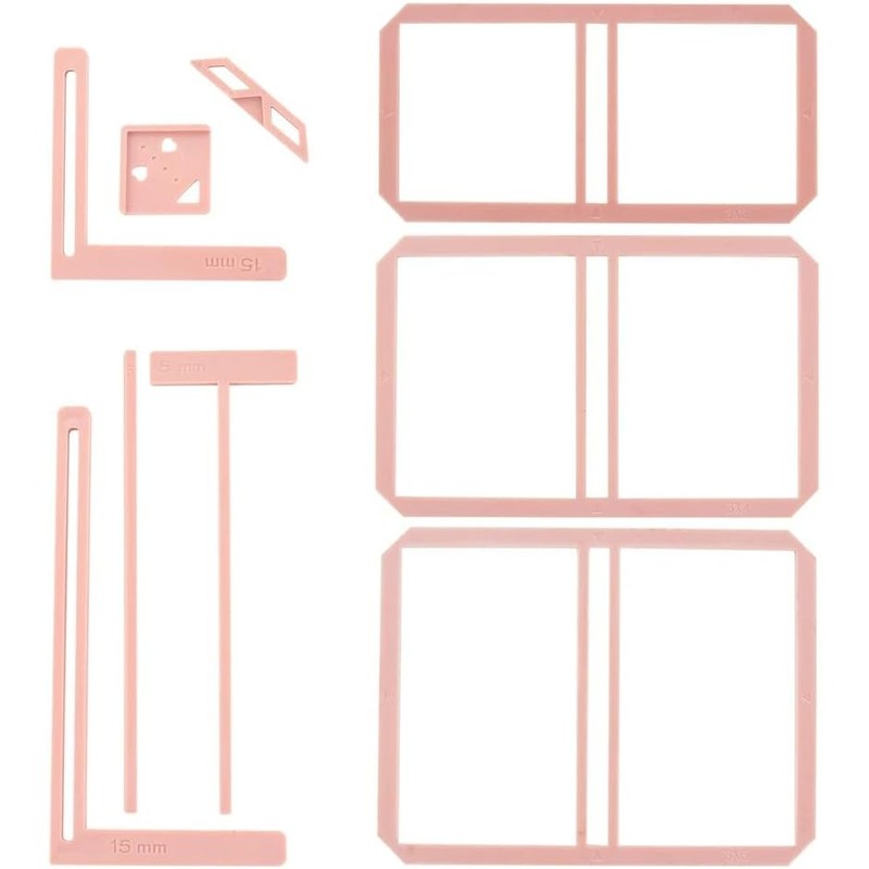 Kit Completo de Reglas de Encuadernación, 9 piezas, Plantillas, Album