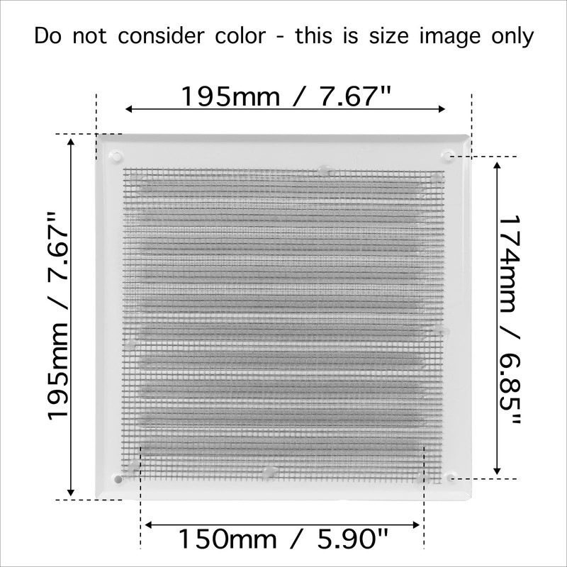 HVAC OV 6" x 6" Inch (Grille Dimensions) Black Stainless