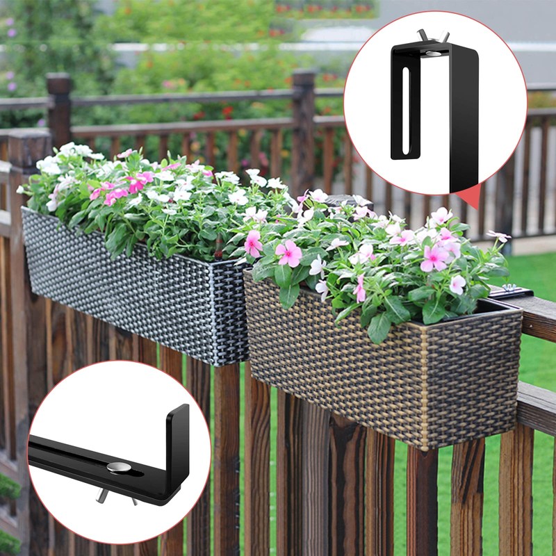 Planter Box Bracket,Flower Box Holder Brackets,Adjustable Window Box Brackets for