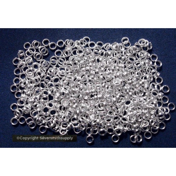 Silversmithsupply.com 4mm Silver plated split rings jump rings 500pcs clasp