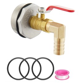 Carvedexquisitely 2" Drum Faucet for 55 Gallon Drum,Brass Rain Barrel Spigot with EPDM Gasket 90 Degree 3/4" Outlet
