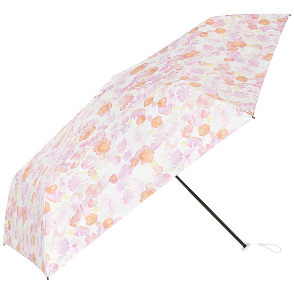 Moonbat Lightweight Parasol, Heat Shielding/Light Shielding Esta Folding Umbrella, For Rain or Shine, Bouquet, Red, Women's, Japanese Ribs: 19.7 inches (50 cm), red