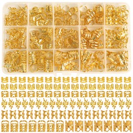 210 Pcs Gold Hair Jewelry for Loc,Braids Dreadlock Braiding Hair Cuffs-Rings Gold Hair Charms for Women Adjustable Metal Dread Locks Hair Decorations 