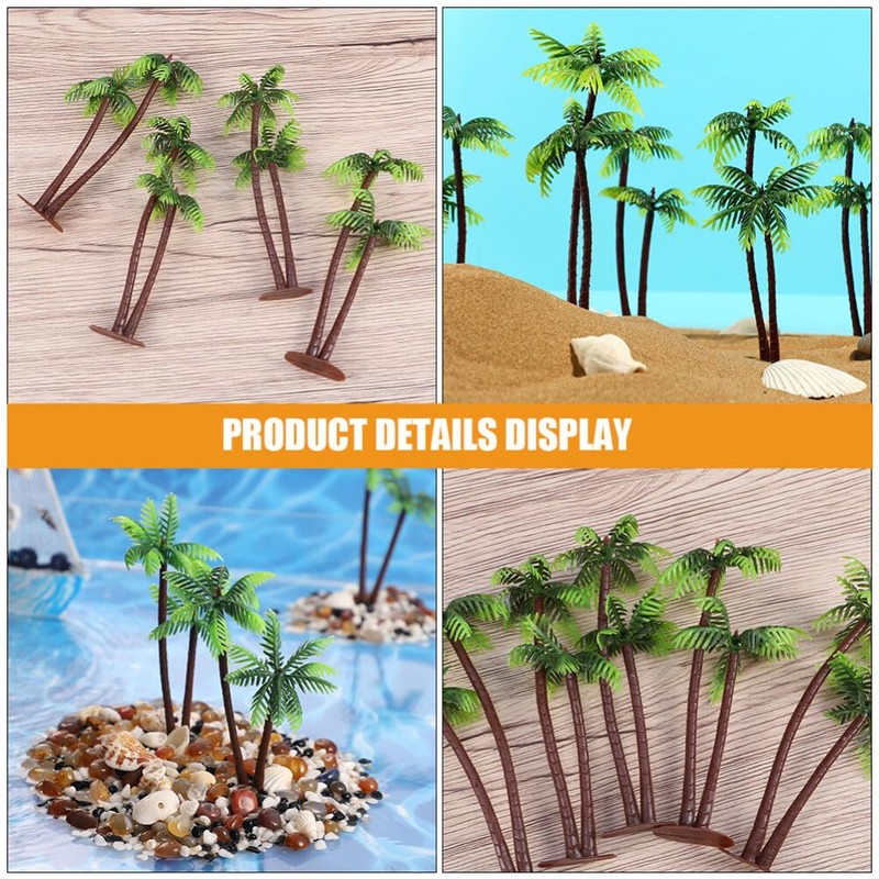 HOLIDYOYO Artificial Palm Tree, 15pcs Mini Model Coconut Palm Tree