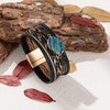 FANCY SHINY Braided Leather Bangle Bracelets Boho Resin Stone Wrap