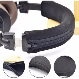 Black Headphone Protector Zipper Headband for Audio Technica ATH MSR7 M20 M30 M40 M40X M50X SX1 Headphone Accessories Replace The Headset Wearing 24x8