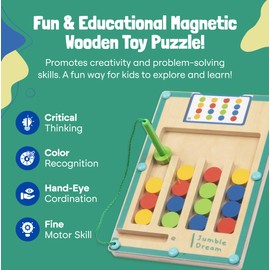 Jumble Puzzle Magnetic Color Matching Toy Game 3+ Montessori and Sensory Inspired Educational Maze Toys for Toddlers & Kids Ages 3-6 – Develop Skills Whilst Having Fun! – 5.7 x 8.2 inches