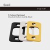 Siwil Deadbolt Strike Plate, Round Corner, Solid Stainless Steel, 1"