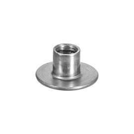 sourcing map M8 T-Nuts, 12pcs Carbon Steel Tee Nuts, Round Base Weld Nuts 10mm Height Through Hole Flange Insert Female Thread Plate Nuts