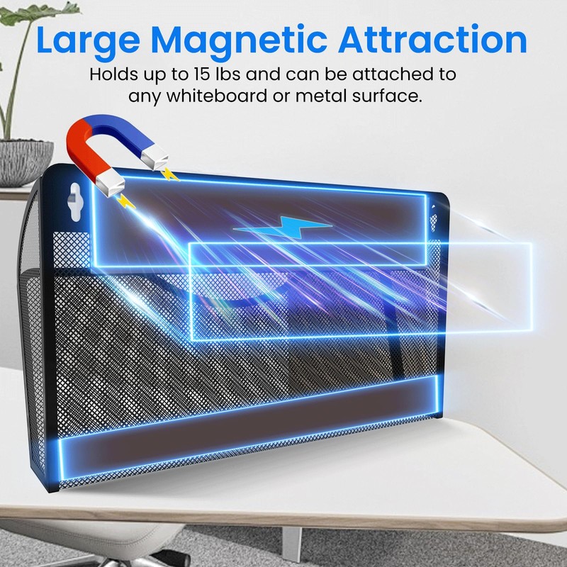 KZWKRG Magnetic File Holder, Magnetic File Folder Holder, No Drilling