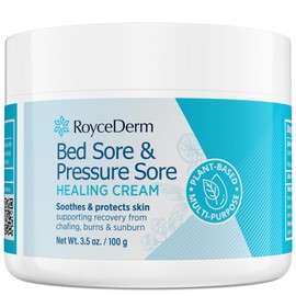 Roycederm Bed and Pressure Sore Treatment Cream: Fast Skin Healing Cream - Infection Protection for Bed Sores, Pressure Sores, Blisters, Cuts, Burns - for Bedridden, Elderly and Amputees - 3.5 OZ