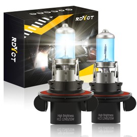 RDYCT H13 9008 Halogen Bulb Super Bright Warm White High Low Beam Headlight Replacement Bulbs 12V 100W 90W 5500K, Pack of 2