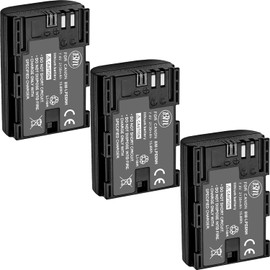 BM Premium 3 Pack of LP-E6NH High Capacity Batteries for Canon EOS R, EOS R5, EOS R6, EOS R6 II, EOS R7, EOS 90D, EOS 60D, EOS 70D EOS 80D EOS 5D IV, EOS 6D, EOS 6D II, EOS 7D, EOS 7D Mark II Cameras
