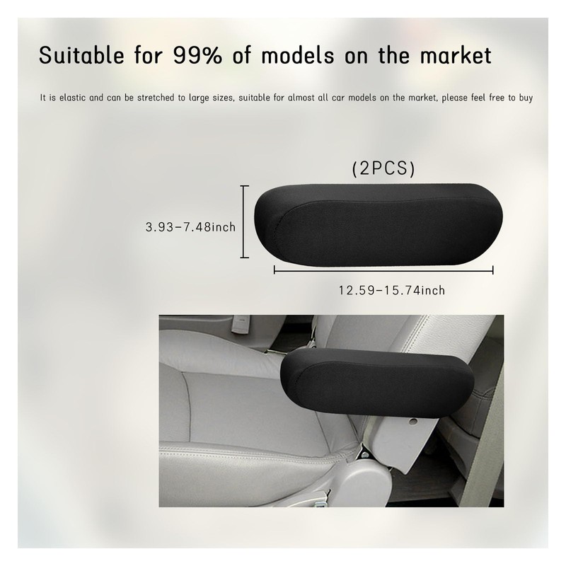 Augeny 2 PCS Car Front Seat Armrest Covers, Soft Elastic