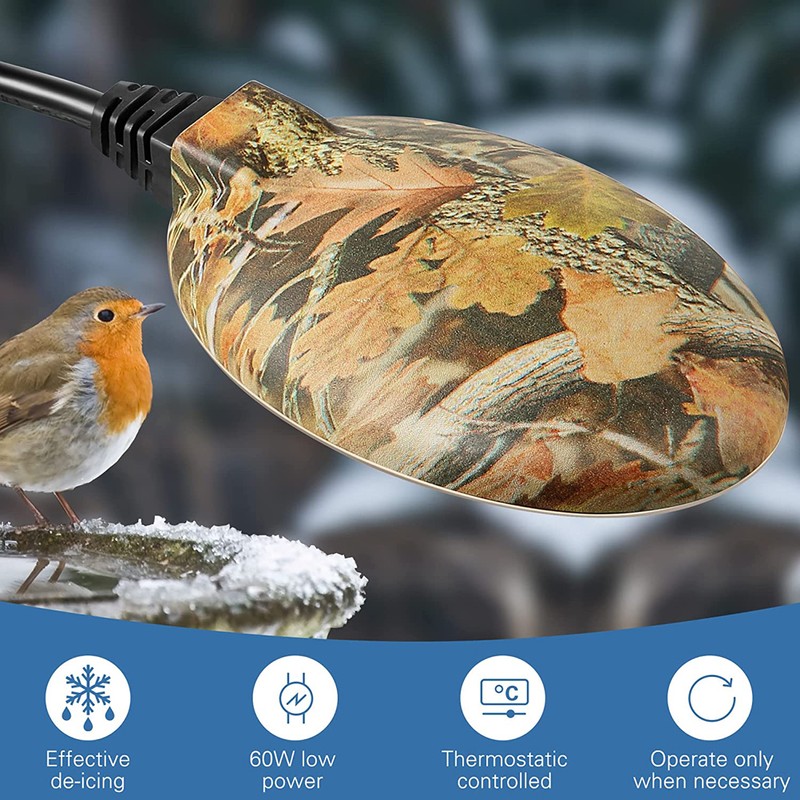 Bird Bath Heater for Outdoors in Winter Birdbaths Deicer with