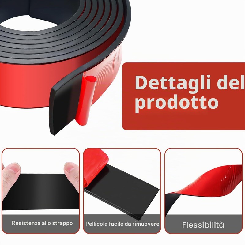 Strisce di gomma autoadesive (25 mm x 1,5 mm x