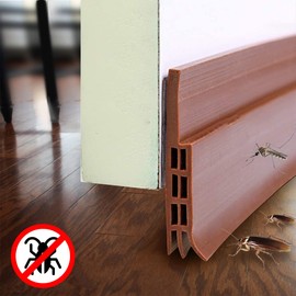 MYSOLA 2Pcs 100cm Guardapolvo y Protector para Puerta, Tira de Sellado de 3 Capas para Aislamiento Acústico/Viento/Polvo/Insectos, Bloquea el Ruido (Marrón)