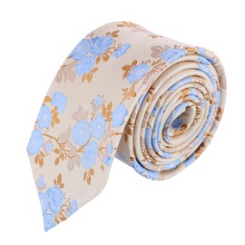 Trafalgar Men's Florian Silk Novelty Necktie, Yellow and Light Blue