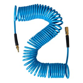 Abakoo 19 Pieces Air Compressor Accessory Kit, 1/4" x 50 Feet Polyurethane Recoil Air Hose, 1/4" NPT Air Tool Kit with Blow Gun and Air Hose Fittings