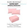 Pure Bedding Duvet Cover Twin [2-Piece, Baby Pink] - 1