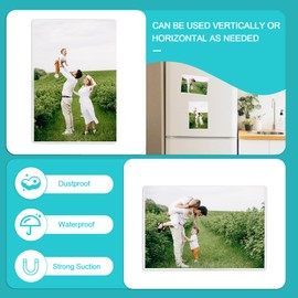 Magnetic Picture Frame, 10 Pack Magnetic Photo Frames for Refrigerator 4"x6" Magnetic Frame Reusable, Refrigerator Magnets Picture Frames for Locker/ Whiteboard/ Office Cabinet/ Fridge (White 10 Pack)