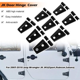 Door Hinge Cover Trim Exterior Accessories for 2007-2018 Jeep Wrangler JK JKU 2&4 Door - 8PCS,Black