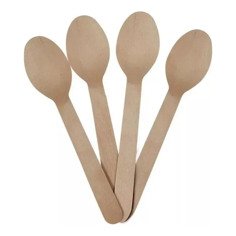Cuchara Desechable de Madera Guppi 100 pza Biodegradable
