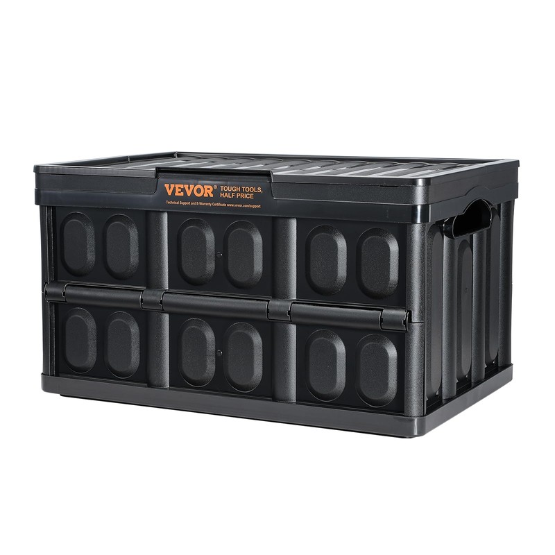 VEVOR 45L Collapsible Storage Bins with Lids 3 Packs, Stackable