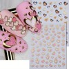 Valentines Nail Stickers Glitter Metallic Nail Decals Brown Pink Nail