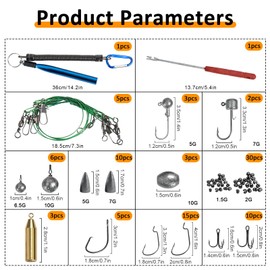 L PATTERN 269 Pieces Fishing Accessories Set Complete Professional Fishing Accessories Box Kit, Fishing Accessories Set Includes Fishing Hooks, Floats, Lead Shot, Blinker and Other Fishing Accessories
